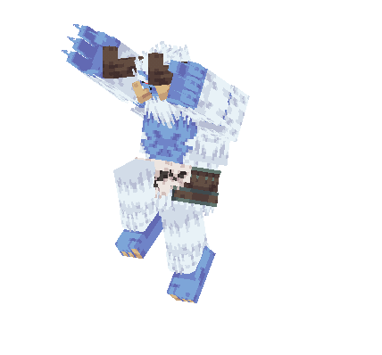 A Yeti Chieftan groundpounding.